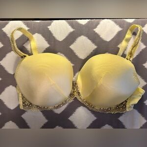 Elegant Yellow Lace Bra